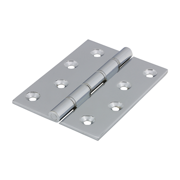 102mm x 75mm Double Stainless Steel Washered Hinges - Polished Chrome - Pack of 2