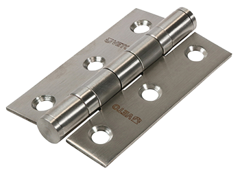 76mm x 51mm Twin Ball Bearing Hinge - Satin Stainless Steel - Pack of 2
