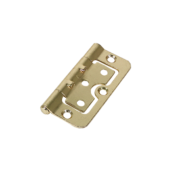 75mm x 55mm Hurlinge Fixed Pin Hinges - Electro Brass Plated - Pack of 2