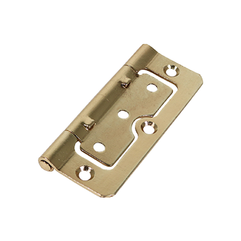 101mm x 66mm Hurlinge Fixed Pin Hinges - Electro Brass Plated - Pack of 2