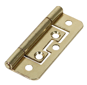 63mm x 37mm Flush Hinge - Electro Brass Plated - Pack of 2