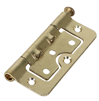 75mm x 52mm Hurlinge Loose Pin Hinges - Electro Brass Plated - Pack of 2