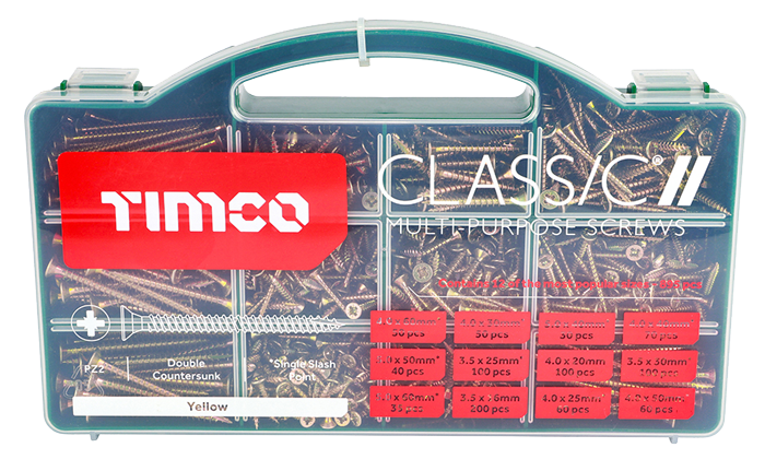 Timco Classic Woodscrews 895 Piece Mixed Pack